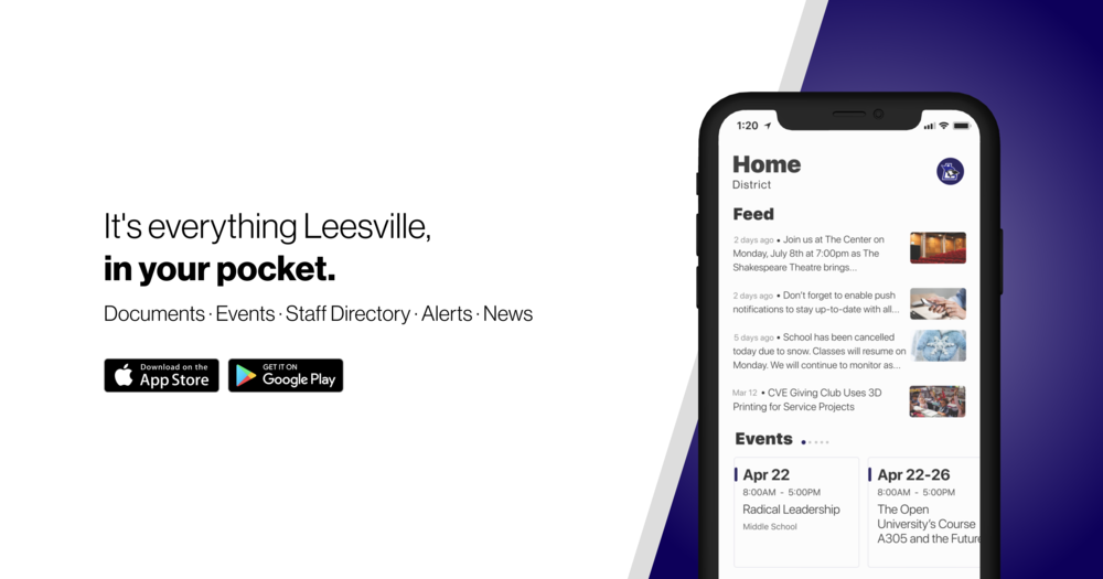 Everything leesville, in your pocket. Documents , events, staff, directory ,  alerts, news