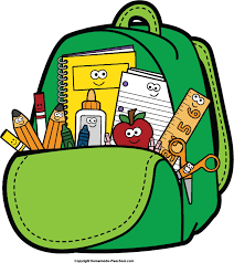 green backpack with supplies