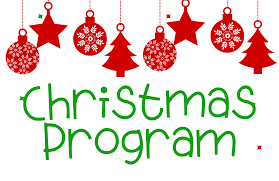 Red ornaments with Christmas Program