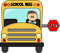 Yellow school bus with stop sign