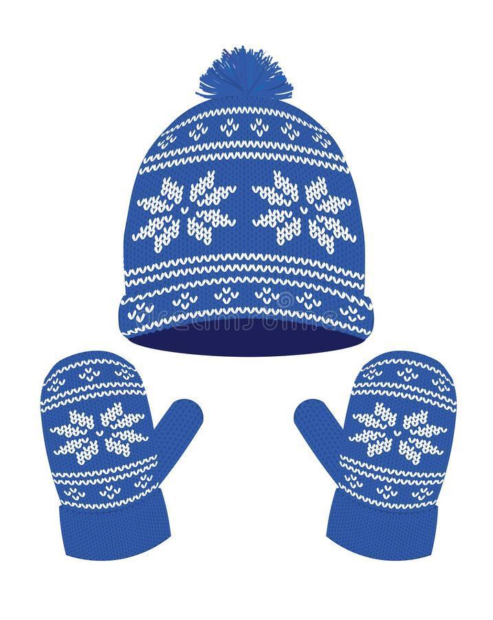 blue hat and gloves