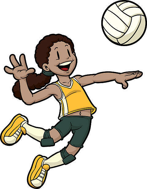 girl spiking volleyball