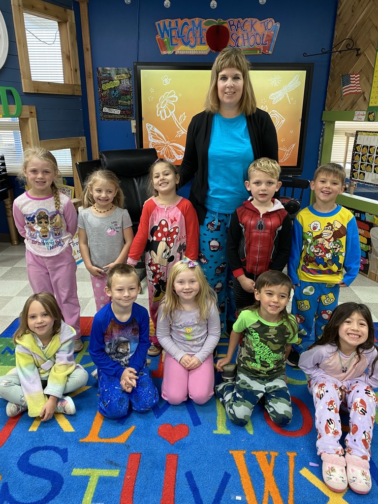 Mrs. Russells Class Dressed up for pajama day